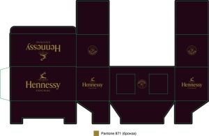 Package design for Hennessy cognac glasses