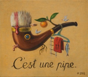 This is a pipe • Это трубка. 2012, 2016, 40×35 cm, oil on canvas • холст, масло